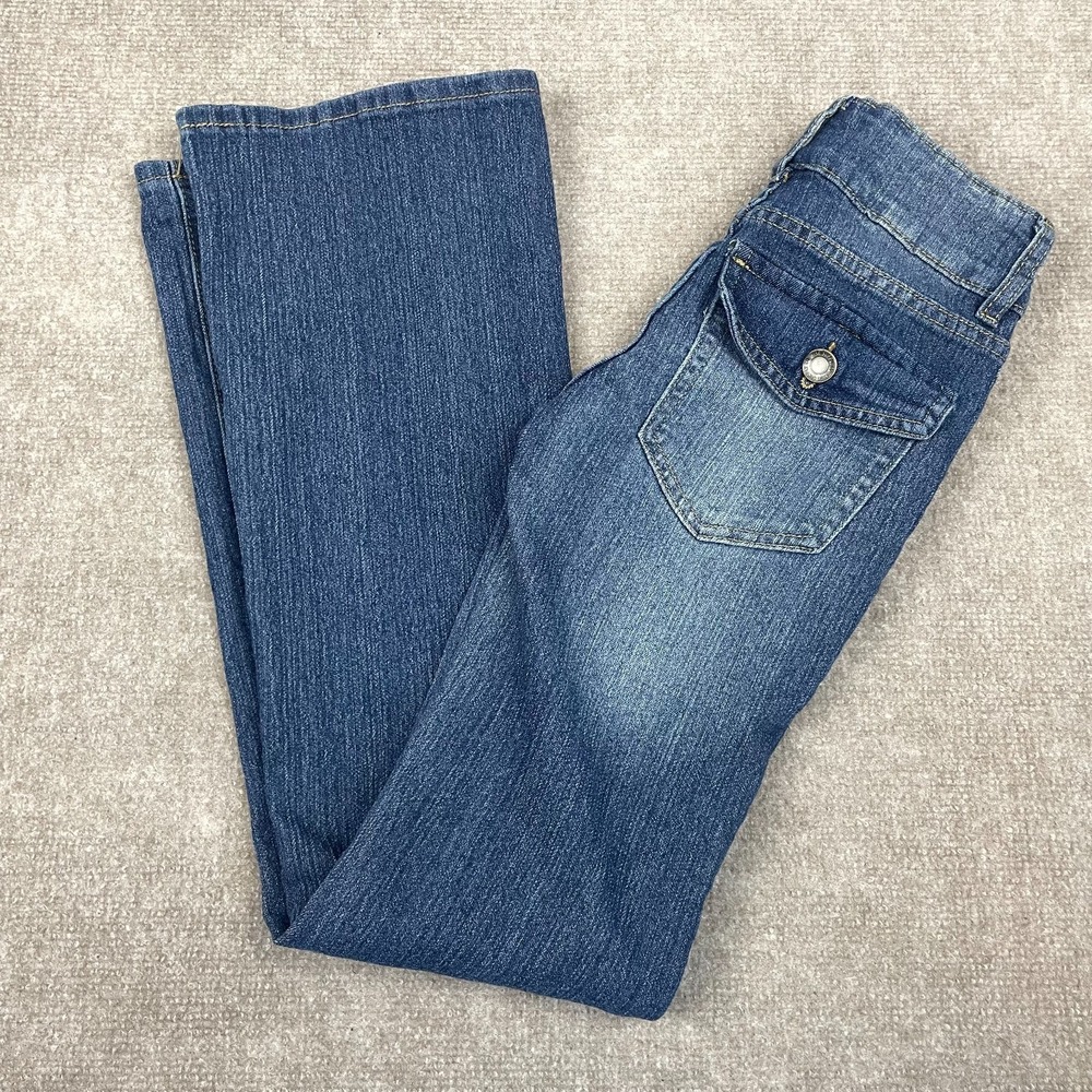 Rise Supply Co Jeans Womens 00 Blue Denim Cotton Stretch High Waist Flared Leg